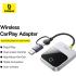 Baseus Wireless CarPlay Adapter for iPhone - Converts Wired CarPlay to Wireless, Plug & Play CarPlay for Cars from 2017 & for iPhone iOS 10+, Prime Trip Safe Journey, Only for Apple CarPlay - Grey